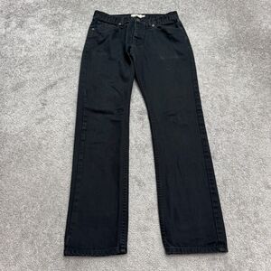 Topman Regular Fit Slim Straight Button Fly Denim Jeans Mens 30x30 Black Casual